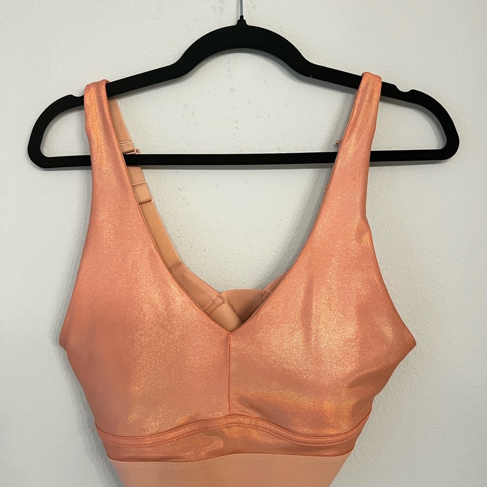 Fabletics Shiny Coral Bralette